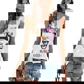 Messy Hair Woman Bun I Kiss Girls Mom Life Lgbt Mothers Day  Women's V-neck Casual Sleeveless Tank Top