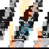 Mama Of The Birthday Boy Matching Family Video Gamer Party  Women's Jersey Short Sleeve Deep V-Neck Tshirt