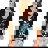 Mom Of The Birthday Boy Matching Family Video Gamer Party Women's Jersey Short Sleeve Deep V-Neck Tshirt