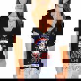 Nurse Christmas - Be Nice To The Nurse Santa Is Watching Women's Jersey Short Sleeve Deep V-Neck Tshirt