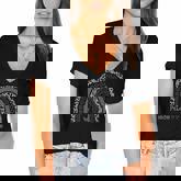 Peace Love Cure Melanoma Cancer Awareness Leopard Rainbow Women's Jersey Short Sleeve Deep V-Neck Tshirt