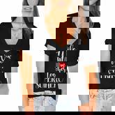 Wife Mom Teacher Superhero Mothers Day Women Mommy Women's Jersey Short Sleeve Deep V-Neck Tshirt