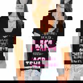 Womens Best Kind Of Mom Raises A Chemistry Teacher Cute Mothers Day Women's Jersey Short Sleeve Deep V-Neck Tshirt