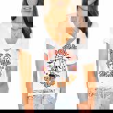 Cute Ghost Book Reading Halloween Teacher Spooky Teacher Women's Jersey Short Sleeve Deep V-Neck Tshirt