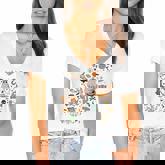 Halloween Icon Bundle Cowboy Ghost Pumpkin Cute Boo Cactus  Women's Jersey Short Sleeve Deep V-Neck Tshirt