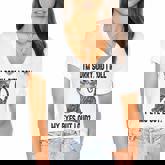 I’M Sorry Did I Roll My Eyes Out Loud Funny Sarcastic Cat  Women's Jersey Short Sleeve Deep V-Neck Tshirt