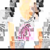 October We Wear Pink Rainbow Breast Cancer Awareness Leopard  Women's Jersey Short Sleeve Deep V-Neck Tshirt