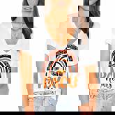 Pacu Nurse Leopard Rainbow Halloween Pumpkin Nursing  Women's Jersey Short Sleeve Deep V-Neck Tshirt