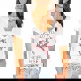 Retro Cowboy Hold Your Horse Rodeo Wild West Country Cowgirl  Women's Jersey Short Sleeve Deep V-Neck Tshirt