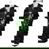 Irish Cute Dog Paw Clovers St Patricks Day Lucky Shamrock  Men's Henley Button-Down 3D Print T-shirt