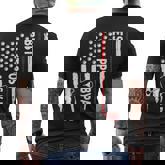 Best Pops By Par American Flag Golf Back Men's T-shirt Back Print