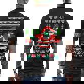 Dabbing Santa Claus Ugly Christmas Sweater Men's T-shirt Back Print