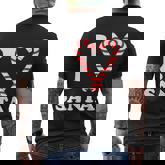 I Heart Santa Candy Cane T-Shirt Men's T-shirt Back Print