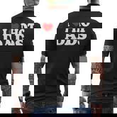 I Love Hot Dads I Heart Hot Dads Love Hot Dads Men's T-shirt Back Print