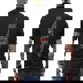 Palestinian Map With Cities Villages Calligraphy Palestine Men's T-shirt Back Print