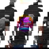 Tropical Flamingo Vaporwave 80S Synthwave Summer Vaporwave Men's T-shirt Back Print