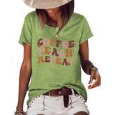 Back To School Coffee Teach Repeat Teacher Life Motivational  Women's Short Sleeve Loose T-shirt