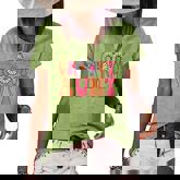 Retro Groovy Aunt Matching Family 1St Birthday Party  Women's Short Sleeve Loose T-shirt