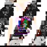 Afro African American Women Black Pride Melanin Queen Women's Short Sleeve Loose T-shirt