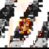 Halloween Pomeranian Dog Moon With Pumpkin Funny Gifts Women Women's Short Sleeve Loose T-shirt