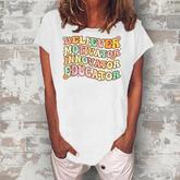 Believer Motivator Innovator Educator Retro Teacher Gifts  V4 Women's Loosen Crew Neck Short Sleeve T-Shirt