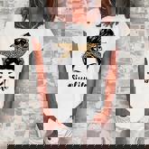 Womens Mothers Day Funny Sissy Life Messy Bun Leopard Mommy Grandma Women's Loosen Crew Neck Short Sleeve T-Shirt