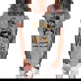 Classy Teacher Life Messy Hair Bun Leopard Women Mothers Day  Women's Loosen Crew Neck Short Sleeve T-Shirt