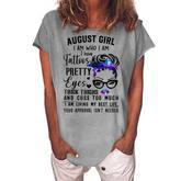 Galaxy August Girl I Have Tattoos Pretty Eyes Thick Thighs  Women's Loosen Crew Neck Short Sleeve T-Shirt