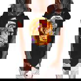 Halloween Pomeranian Dog Moon With Pumpkin Funny Gifts Women Women's Loosen Crew Neck Short Sleeve T-Shirt