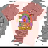 100 Days Smarter Happy 100Th Day Of School Rainbow Leopard Women's Short Sleeve T-shirt Unisex Crewneck Soft Tee