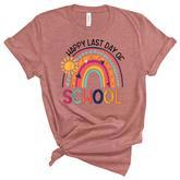 Rainbow Happy Last Day Of School Teacher Student Graduation  V2 Women's Short Sleeve T-shirt Unisex Crewneck Soft Tee