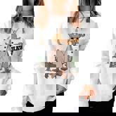 Cowboy Boo How Retro Ghost Halloween Costume Desert Cactus  Women Crewneck Graphic Sweatshirt