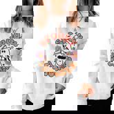 Cute Ghost Book Reading Halloween Teacher Spooky Teacher Women Crewneck Graphic Sweatshirt