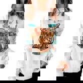 Floral Highland Cow Heifer Horseshoe Western Country Cowboy  Women Crewneck Graphic Sweatshirt