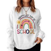 Rainbow Happy Last Day Of School Teacher Student Graduation  V2 Women Crewneck Graphic Sweatshirt