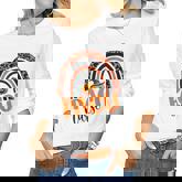 Pacu Nurse Leopard Rainbow Halloween Pumpkin Nursing  Women Graphic Long Sleeve T-shirt