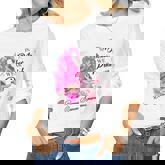 Womens Awareness In October We Wear Pink Gnome Breast Cancer  Women Graphic Long Sleeve T-shirt