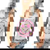 Funny Pink Happy Face Daisy Flower  Smile Face Trendy  Women Tank Top Basic Casual Daily Weekend Graphic