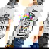 Free Mom Hugs Messy Bun Lgbt Pride Rainbow V4 Women T-shirt