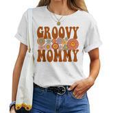 Retro Groovy Mommy Matching 1St Birthday Party Women T-shirt