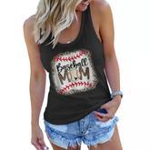 Baseball Mom Leopard Funny Softball Mom Mothers Day 2022  Women Flowy Tank
