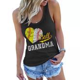 Baseball Softball Ball Heart Grandma Mothers Day  Women Flowy Tank