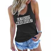Lovely Funny Cool Sarcastic Eat Sleep Hike Repeat  Women Flowy Tank