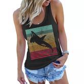 Whale Orca Retro Style Men Women Novelty Vintage Funny Gift  Women Flowy Tank