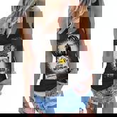 Womens Messy Bun Mom Of Both Baseball Softball Busy Raising Ballers Women Flowy Tank