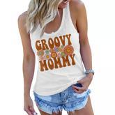 Retro Groovy Mommy Matching Family 1St Birthday Party  Women Flowy Tank