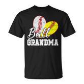 Baseball Softball Ball Heart Grandma T-shirt