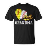 Baseball Softball Ball Heart Grandma T-shirt