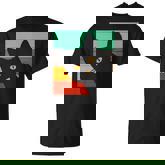 Cute Black Cat Vintage Retro Style Bombay Cat Lovers T-shirt