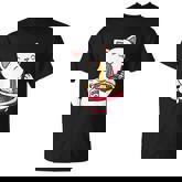 Kawaii Cat Eating Ramen Noodles Japanese Food Anime T-Shirt